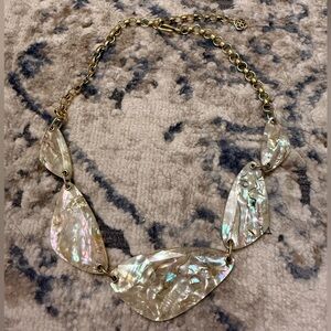 Kendra Scott McKenna Vintage Gold Statement Necklace in White Abalone